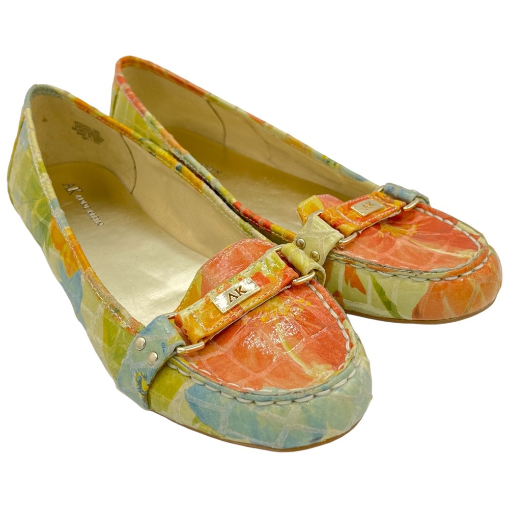 Anne Klein Miliah Leather Pastel Floral Loafers